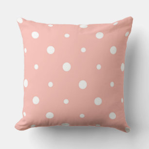 Cantaloupe Melon and white dots Cushion