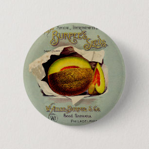 Cantaloupe Seed Advertising Art Antique 6 Cm Round Badge
