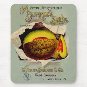 Cantaloupe Seed Advertising Art Antique Mouse Mat
