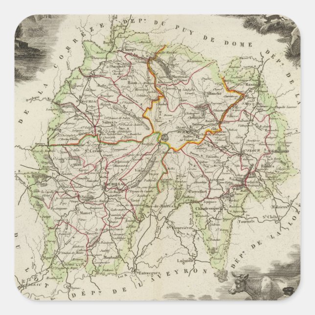 Cantaloupe Square Sticker (Front)