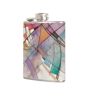 CANTATA in PASTEL MAJOR Abstract Art Hip Flask