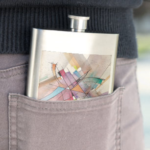 CANTATA in PASTEL MAJOR Abstract Art Hip Flask