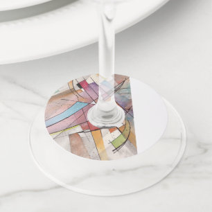 CANTATA in PASTEL MAJOR Abstract Art Wine Glass Tag