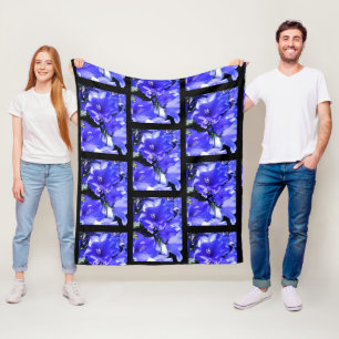 CANTERBURY BELLS FLOWER   FLEECE BLANKET