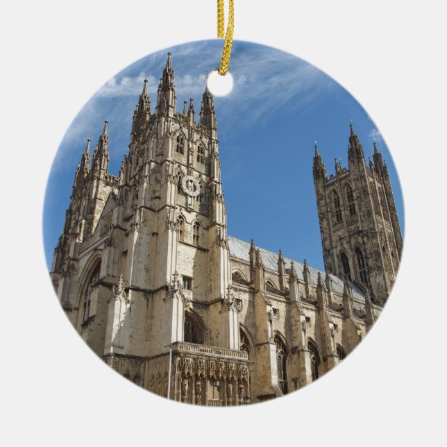 Canterbury Cathedral Kent England Ceramic Tree Decoration (Front)