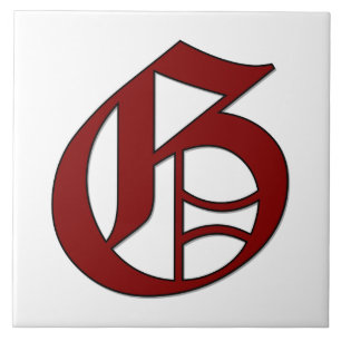 Canterbury Letter G in Red Monogram Tile