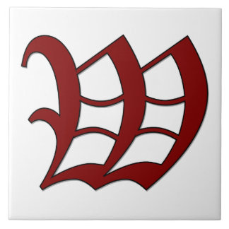 Canterbury Letter W in Red Monogram Tile