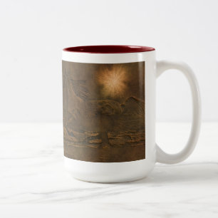 Cantering Wild Spirited Horse Faux Leather-effect Two-Tone Coffee Mug