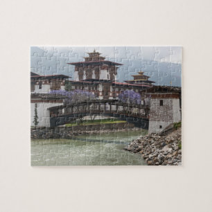 Cantilevered bridge near Punakha Dzong palace Jigsaw Puzzle