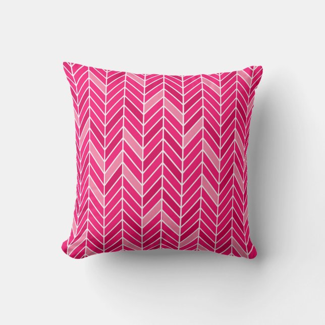 Cantilevered Chevron narrow | fuschia Cushion (Front)