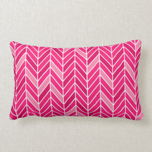 Cantilevered Chevron narrow   fuschia Lumbar Cushion