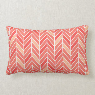 Cantilevered Chevron narrow   peach Lumbar Cushion