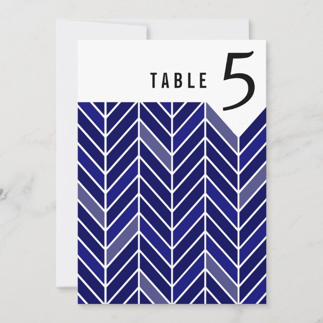 Cantilevered Chevron Table Numbers | navy blue (Front)