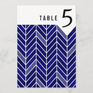 Cantilevered Chevron Table Numbers   navy blue