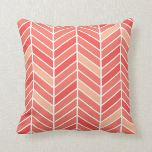Cantilevered Chevron wide   peach Cushion