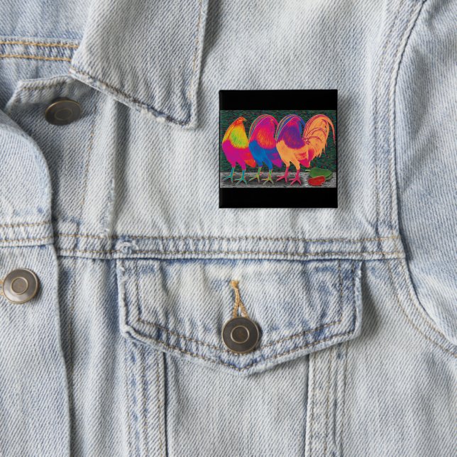 Cantina Roosters 15 Cm Square Badge (In Situ)