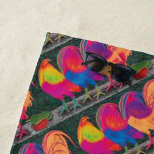 Cantina Roosters Beach Towel