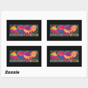 Cantina Roosters Rectangular Sticker