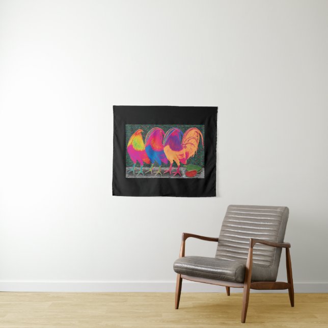Cantina Roosters Tapestry (In Situ (Horizontal))