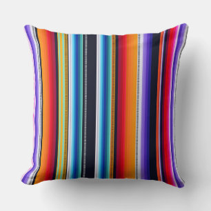 Cantina serape stripes multicolor pattern cushion