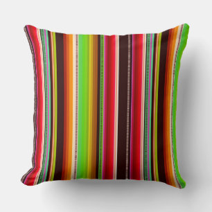Cantina serape stripes multicolor pattern cushion