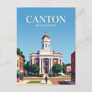 Canton Courthouse Square USA Postcard