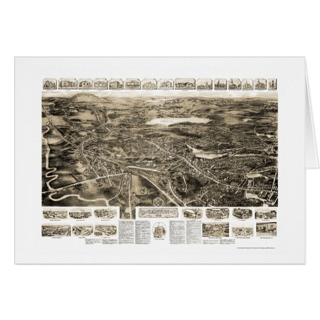 Canton, MA Panoramic Map - 1918 (Front Horizontal)