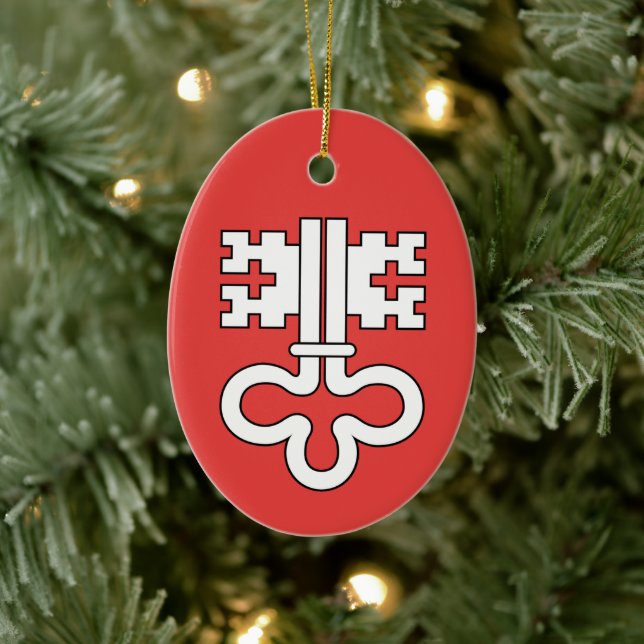 Canton of Nidwalden coat of arms Ceramic Tree Decoration (Tree)