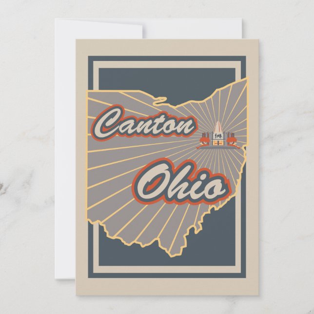 Canton, Ohio Art Print - Travel Artwork v2 (Front)