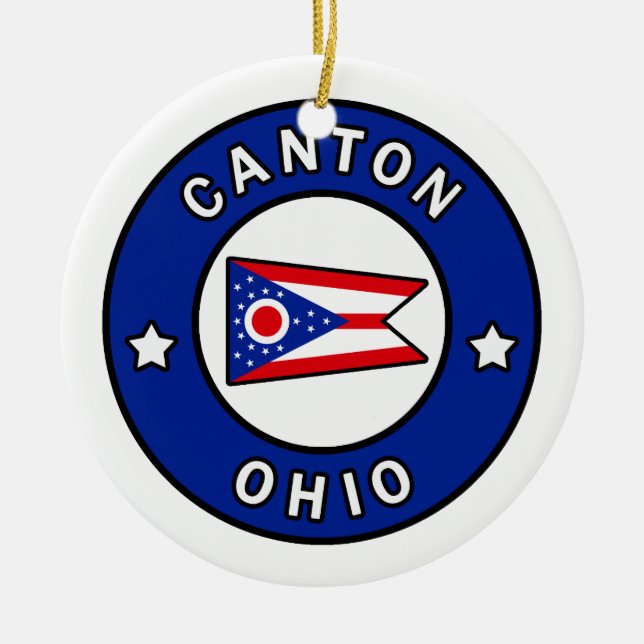Canton Ohio Ceramic Tree Decoration (Front)