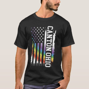 Canton Ohio United States Distressed Rainbow w US T-Shirt