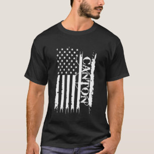 Canton United States Distressed w US Flag T-Shirt