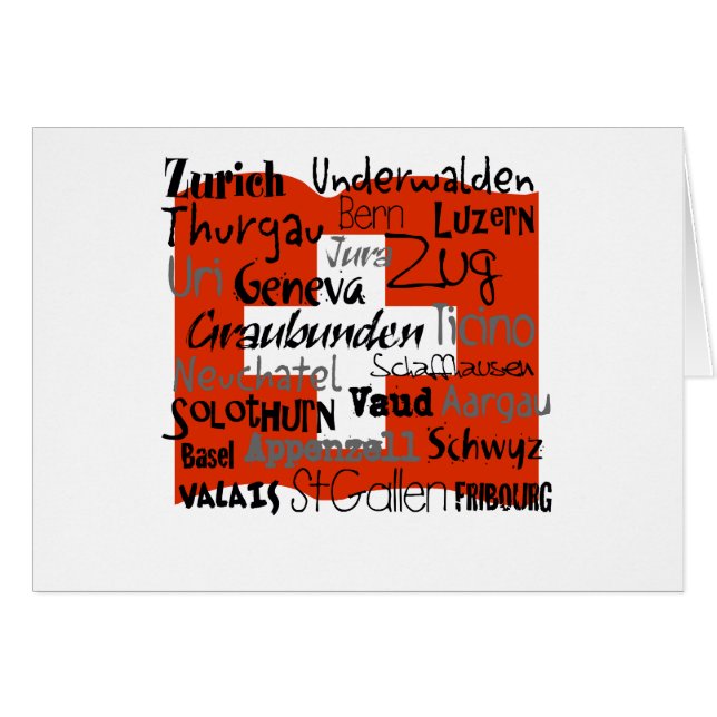 Cantons of Switzerland Card (Front Horizontal)