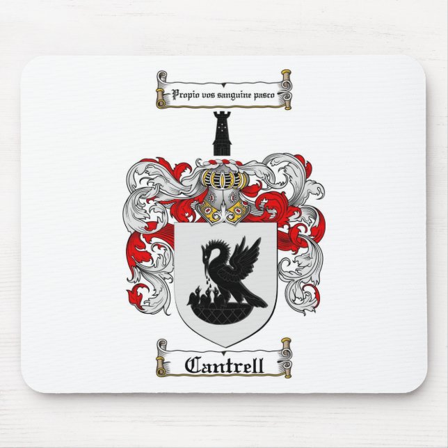CANTRELL FAMILY CREST -  CANTRELL COAT OF ARMS MOUSE MAT (Front)