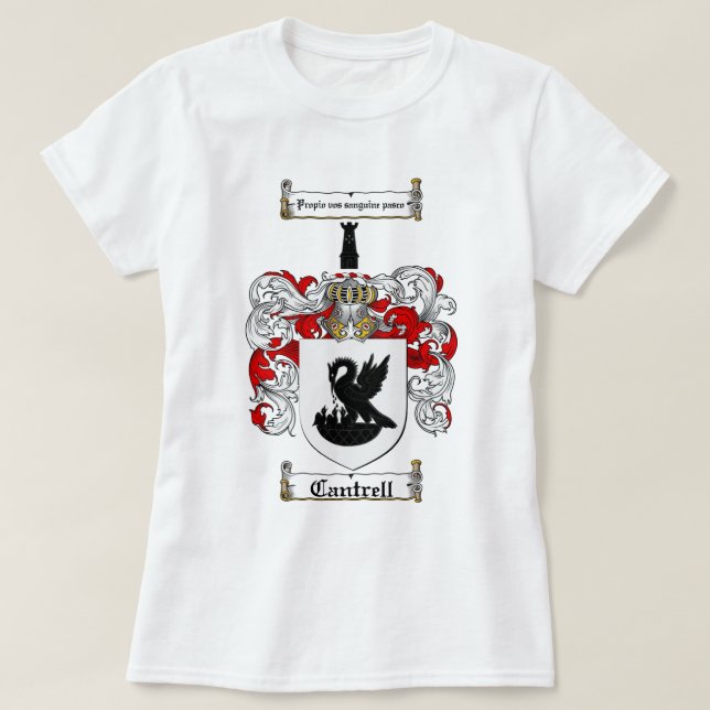 CANTRELL FAMILY CREST -  CANTRELL COAT OF ARMS T-Shirt (Design Front)