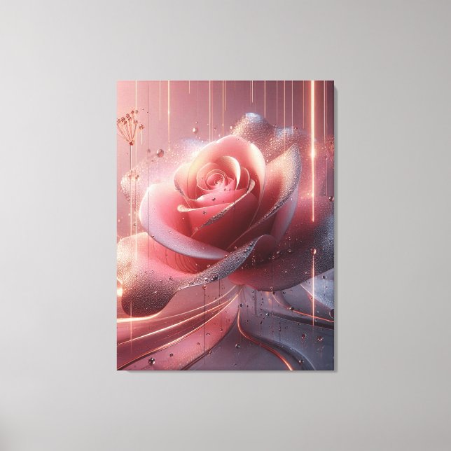 CANVA WALL PINK FLOWER ART CANVAS PRINT (Front)