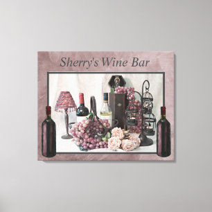 Canvas 30" x 24"  "Sherry's" Wine Bar