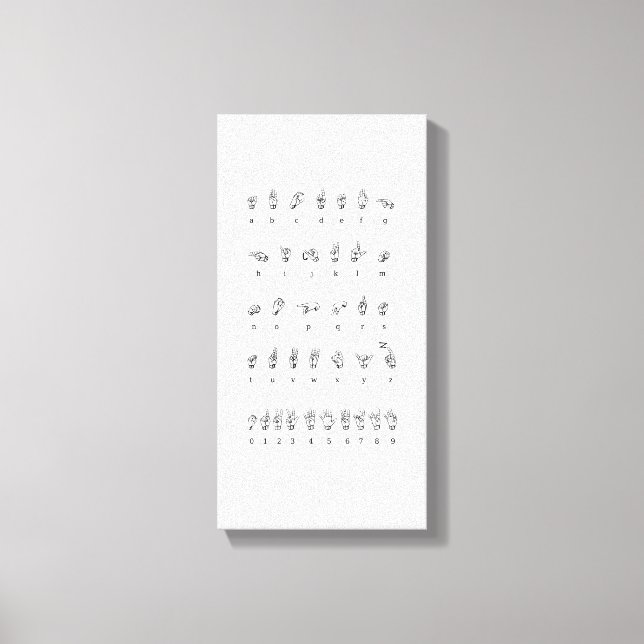 Canvas American Sign Language Alphabet Numbers (Front)