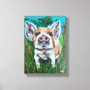 Canvas Art 8x10 wrapped canvas "Happy Piglet"