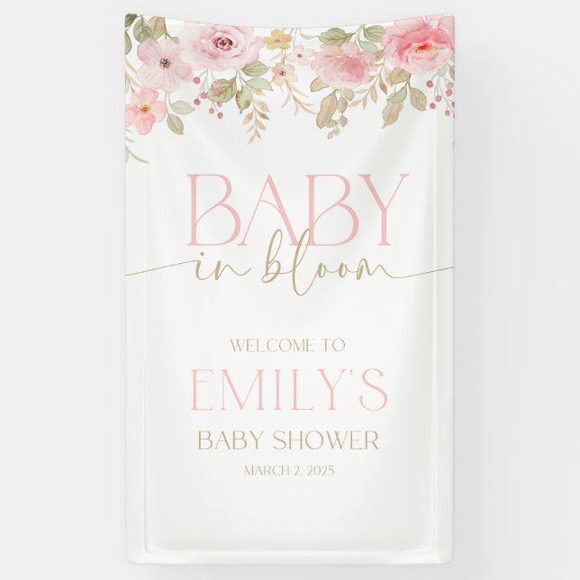 Canvas Baby Shower Banner. Outdoor quality.  Banner (Vertical)