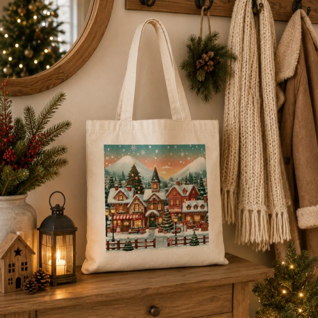 Canvas bag with Christmas landscape (Creator Uploaded)