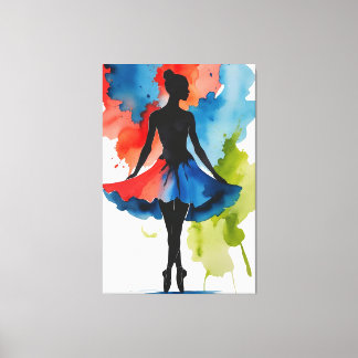 canvas Bailarina abstract art in watercolor Print