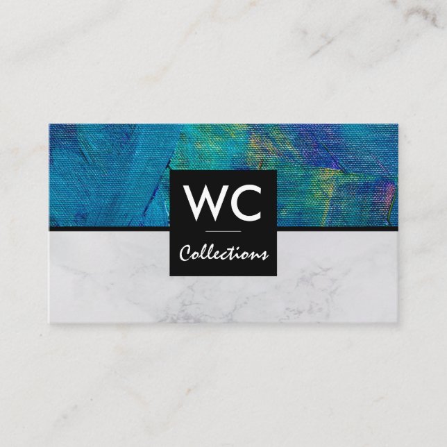 Canvas Brush Strokes | Curator | Artist Business Card (Front)