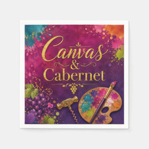 Canvas & Cabernet Paint and Sip Party Colourful Napkin