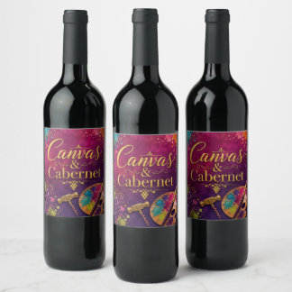 Canvas & Cabernet Paint and Sip Party | Colourful Wine Label