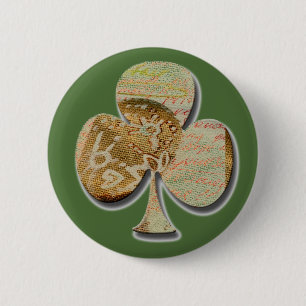 Canvas clover 6 cm round badge