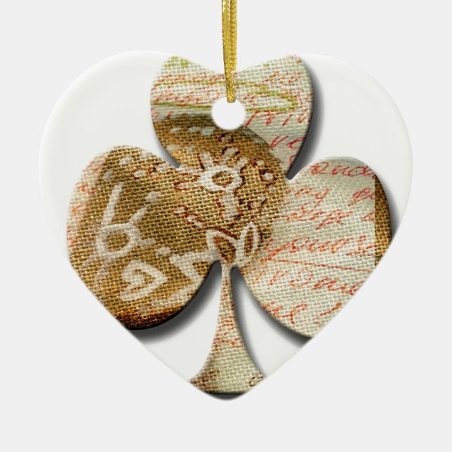 Canvas clover ceramic tree decoration (Front)