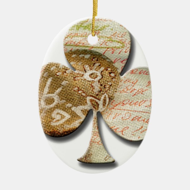 Canvas clover ceramic tree decoration (Front)