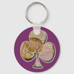 Canvas clover key ring