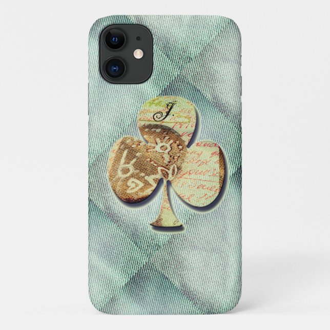 Canvas clover  with Monogram Case-Mate iPhone Case (Back)